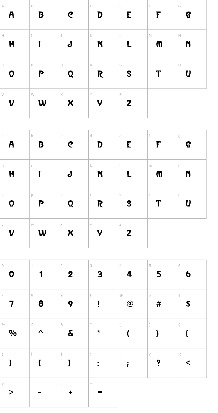 Character Map MetropolitainesD Font