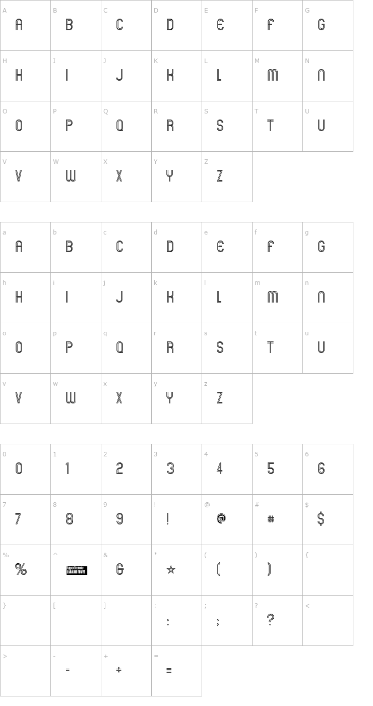 Character Map Mexcellent Font