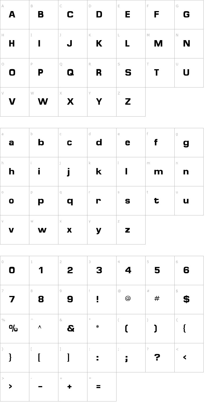 Character Map MicroFLF-Bold Font