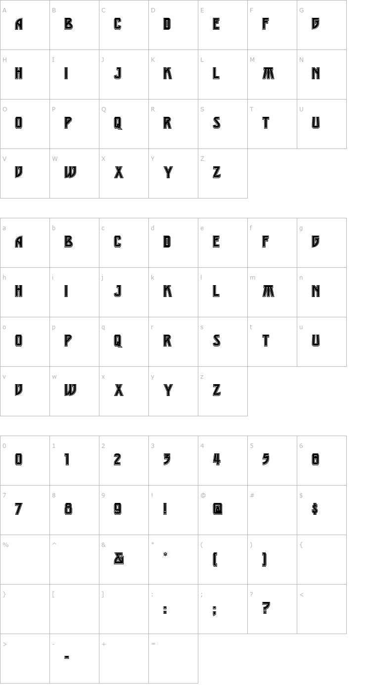 Character Map MiddleEarthNF Medium Font