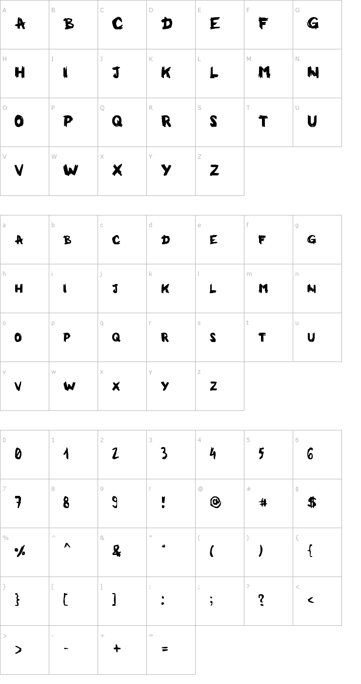 Character Map Milkman Conspiracy Font