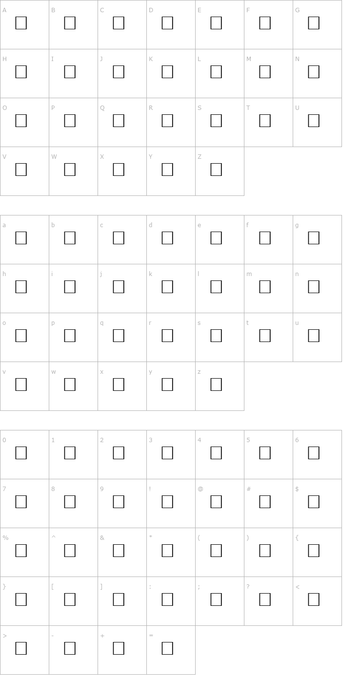 Character Map MINDSET Regular Font