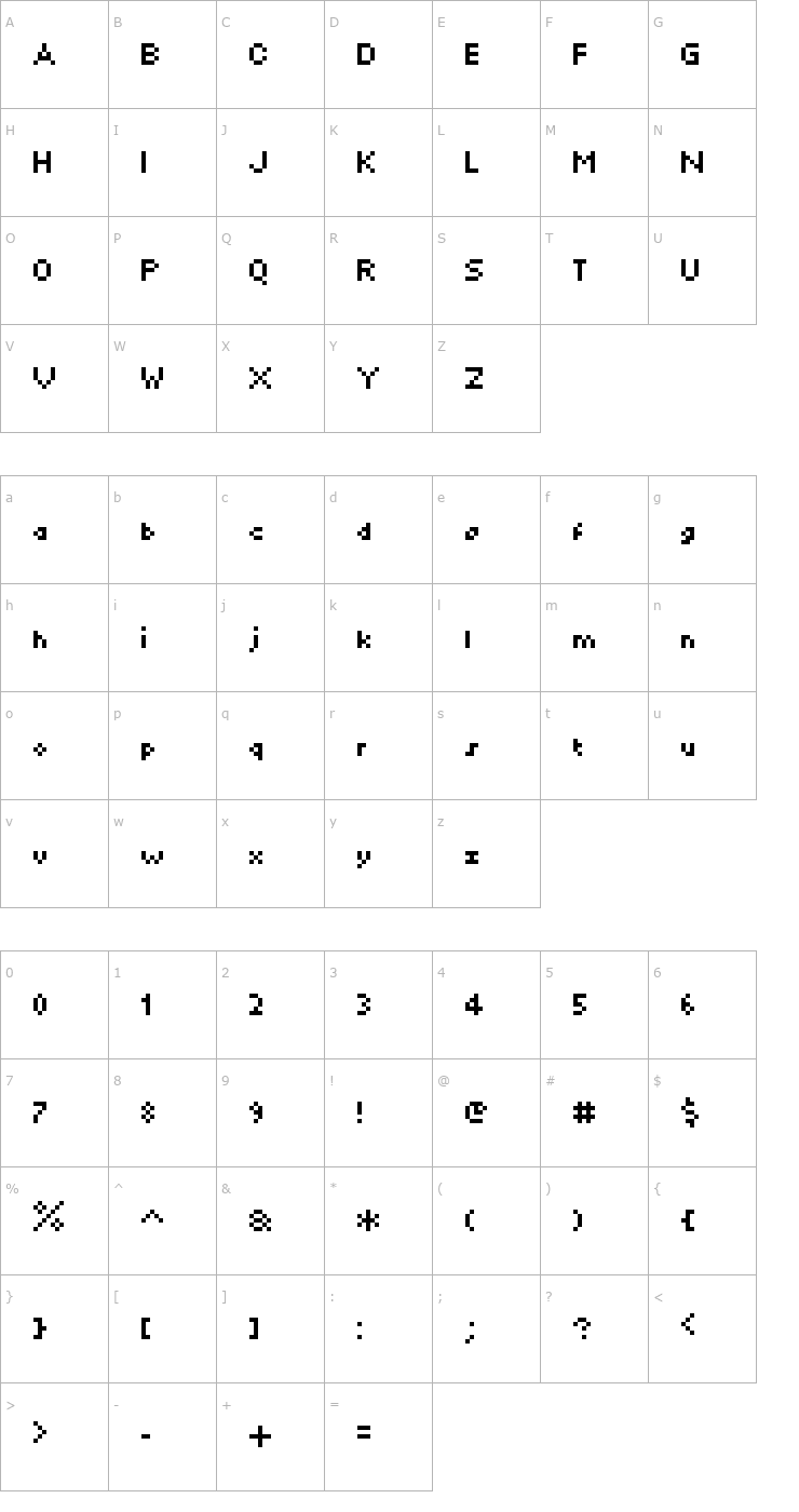 Character Map MiniKylie Font