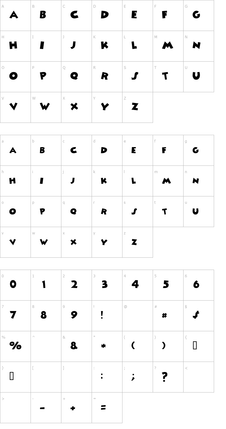 Character Map Minnie Font