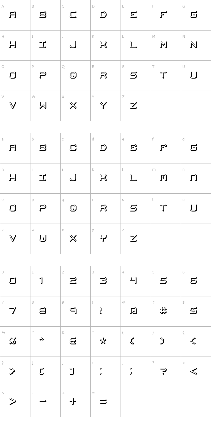 Character Map Mishmash Fuse BRK Font