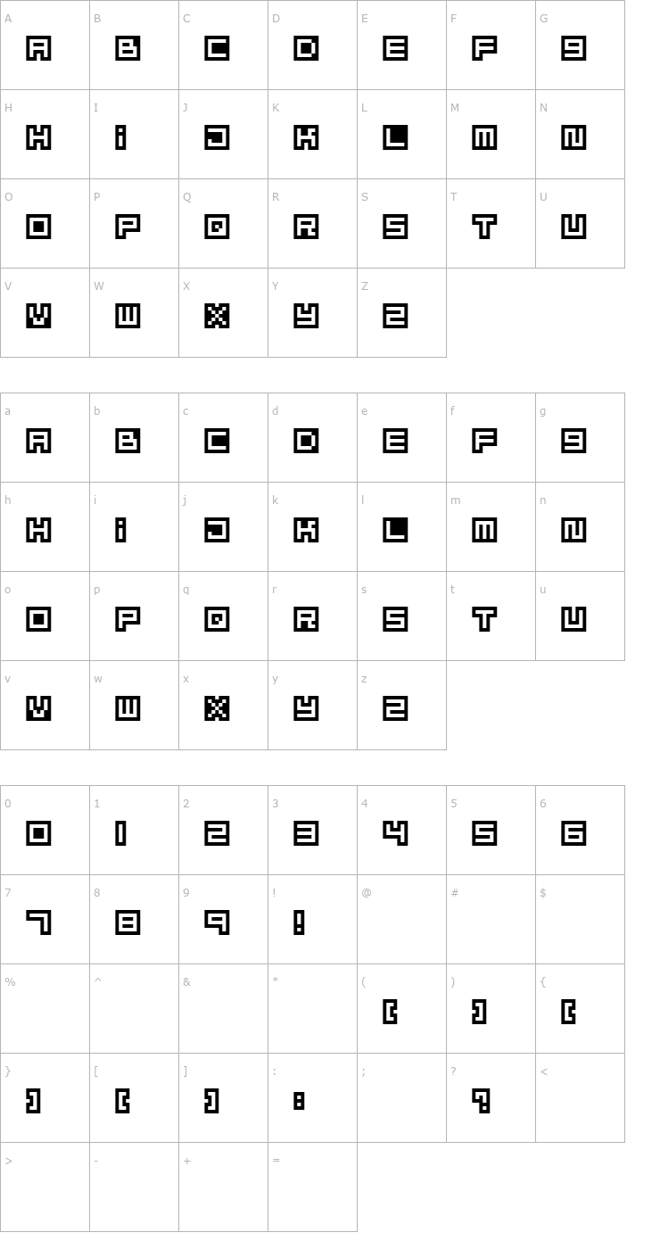 Character Map Mizu Font Alphabet Font