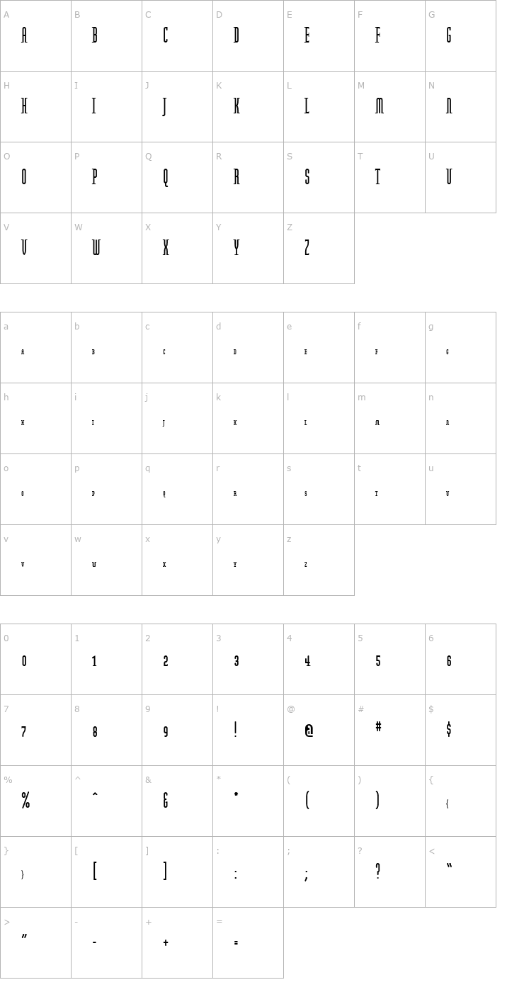 Character Map ModulaRoundSerifSmallCaps Font