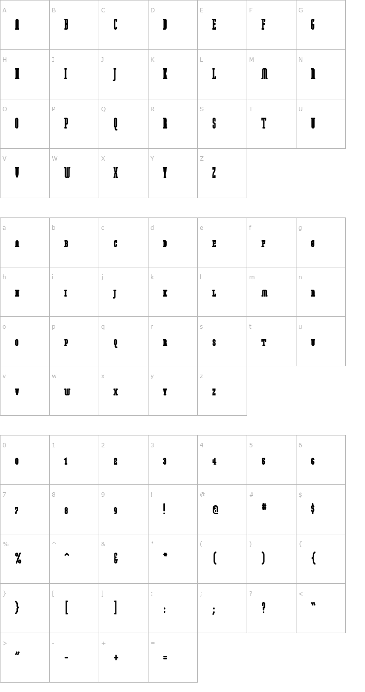 Character Map ModulaRoundSerifUltraSmCap Round Serif Ultra Sm Cap Font