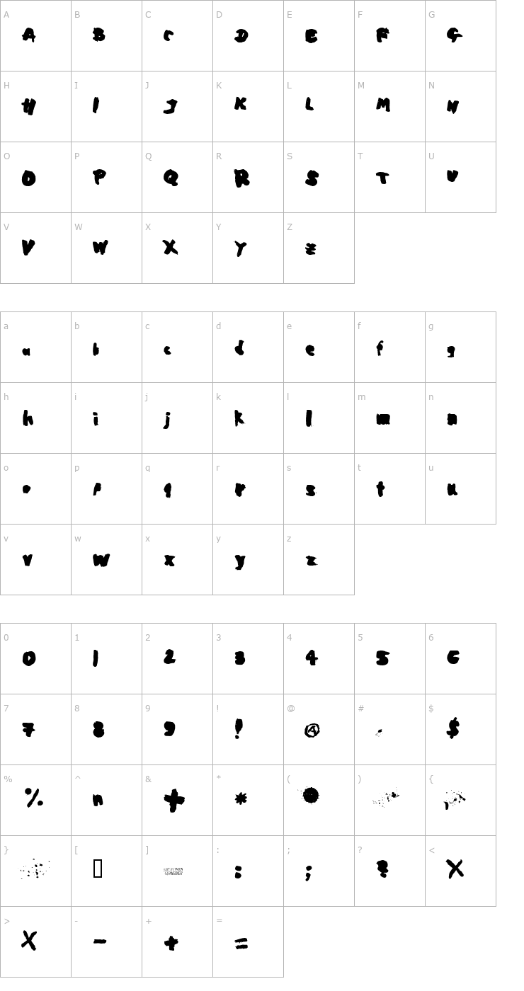 Character Map Mogadischu Font