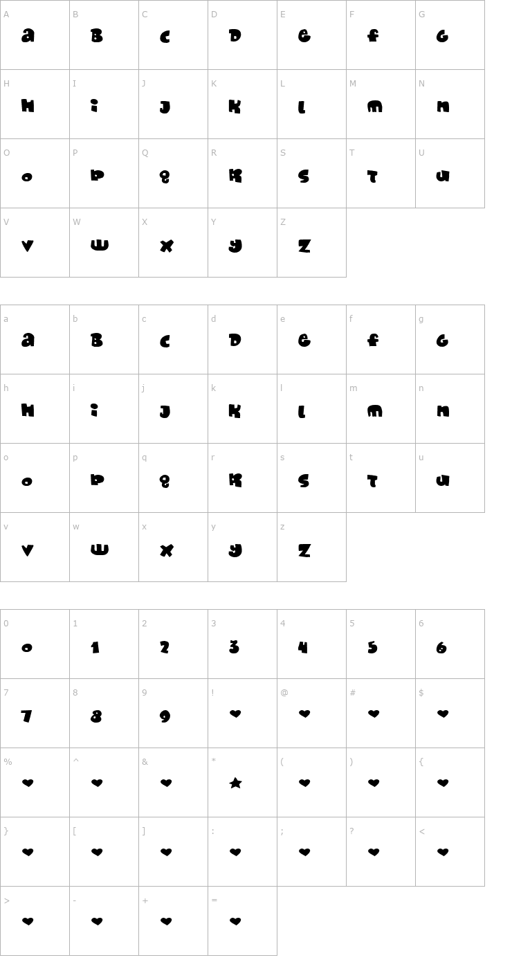 Character Map Monafont Font