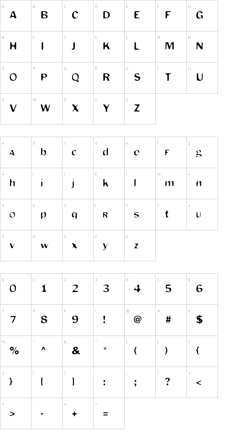 Character Map Monkey Font