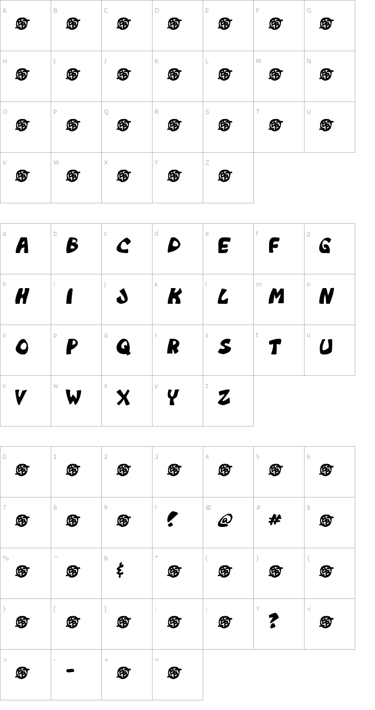 Character Map Monkeyboy Font