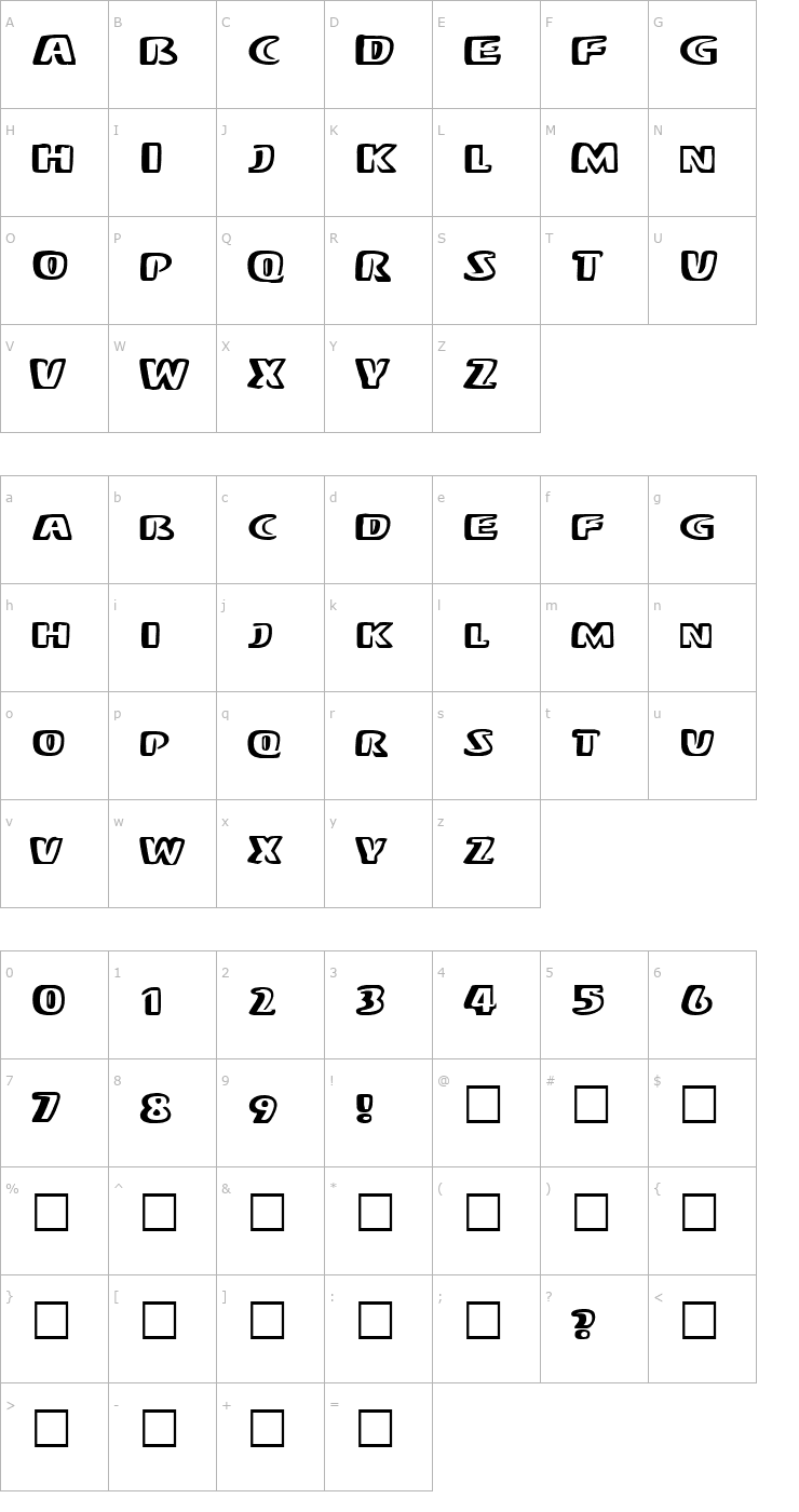 Character Map Mono Font