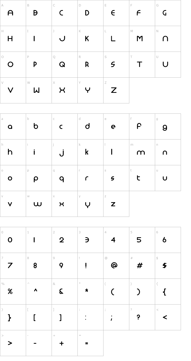 Character Map Monoglyceride Bold Font