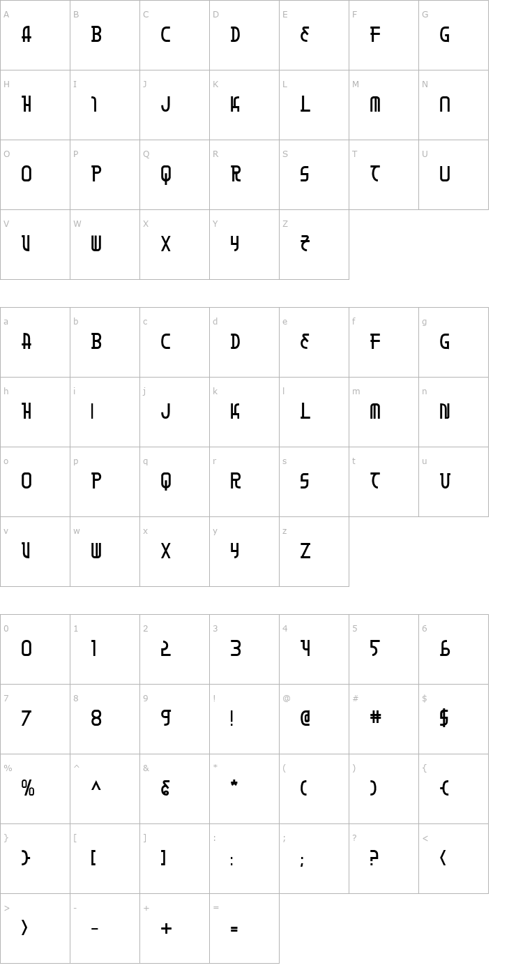 Character Map Moon Dart Bold Font