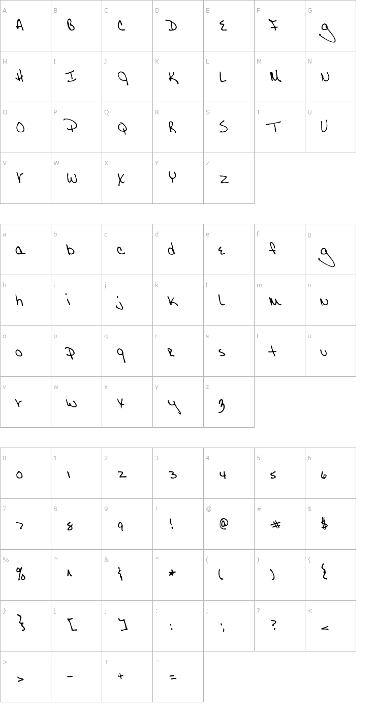 Character Map Morgan Regular Font