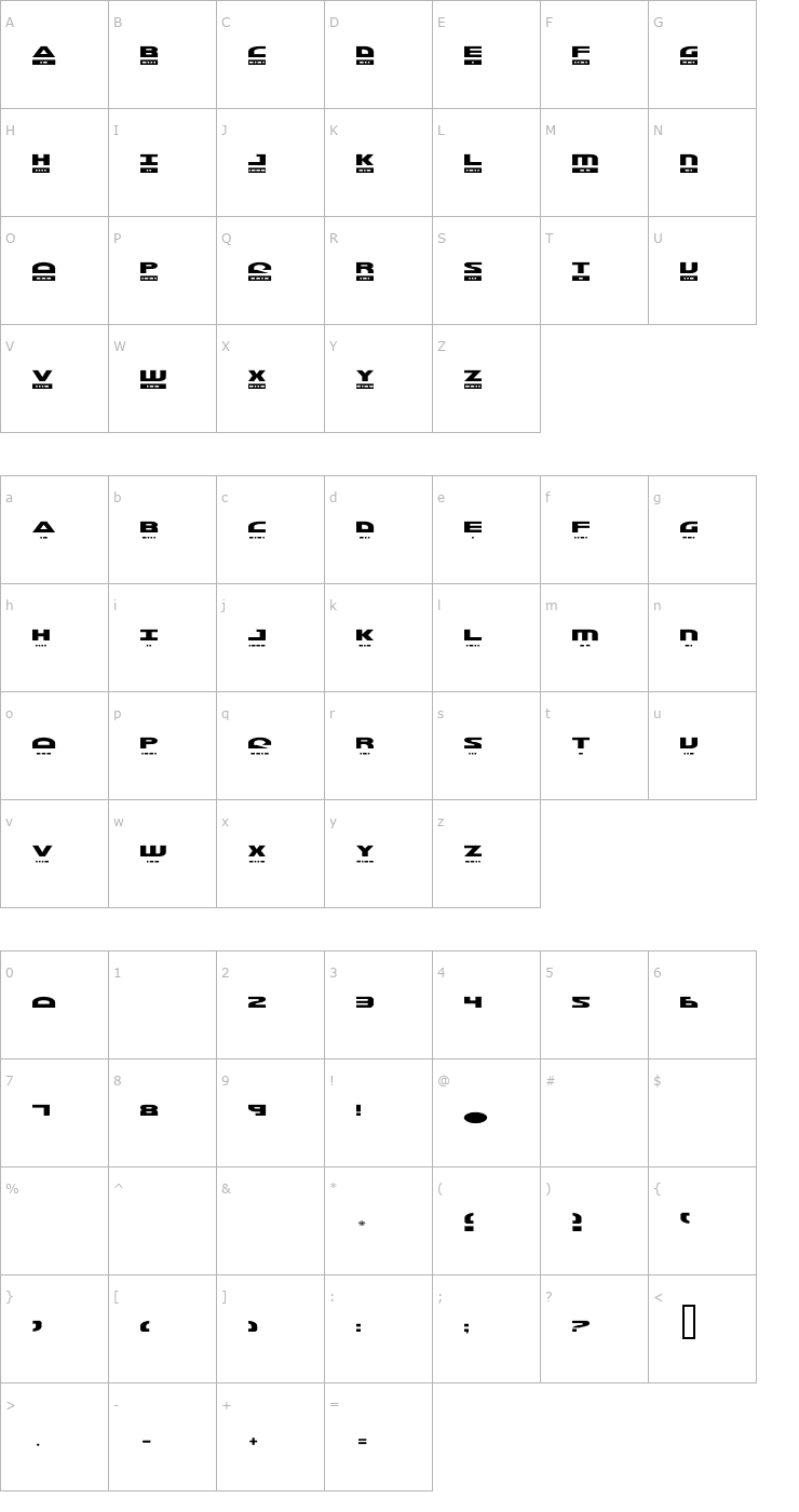 Character Map Morse Kode Font