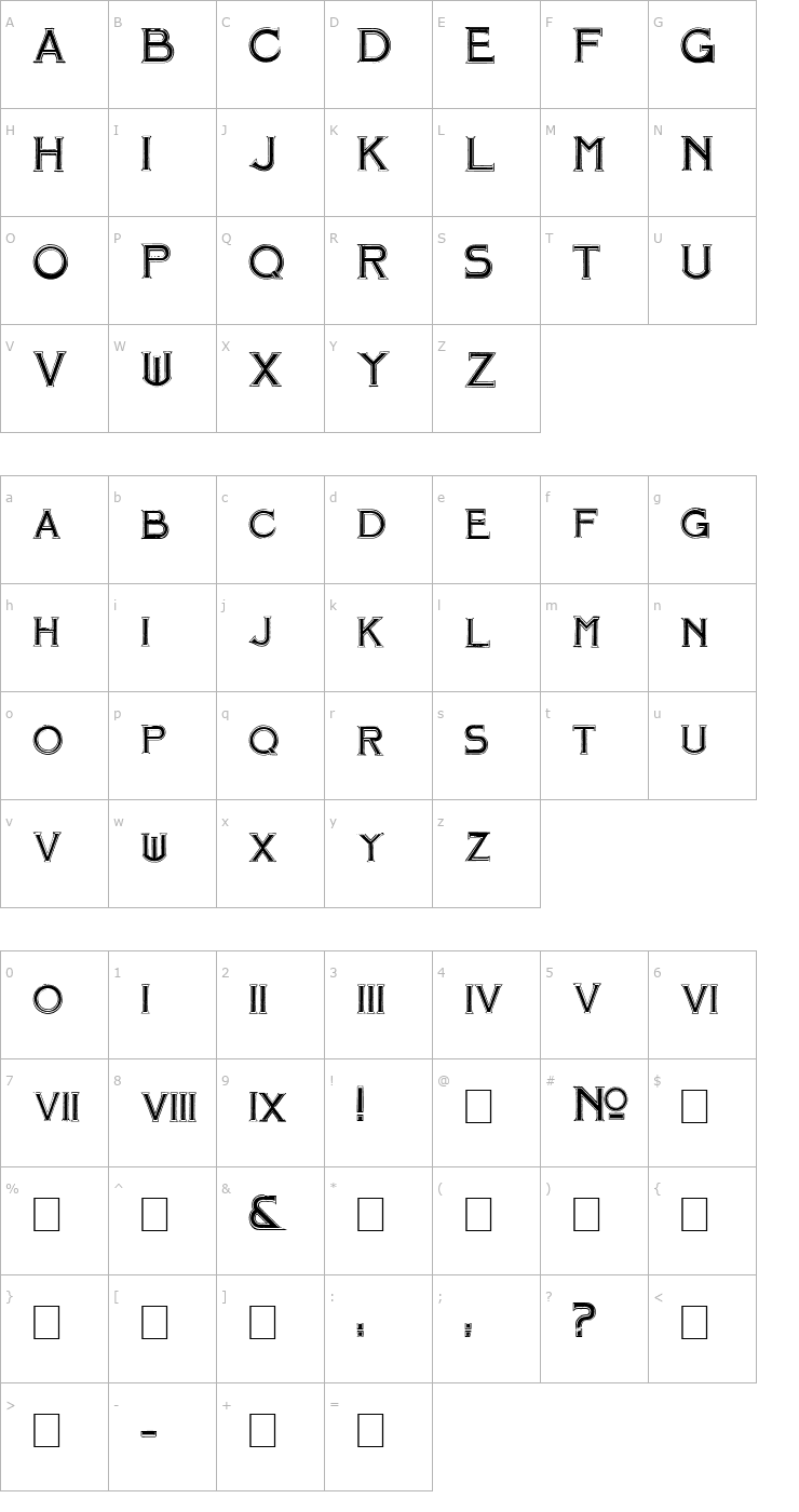 Character Map Mosaic Font