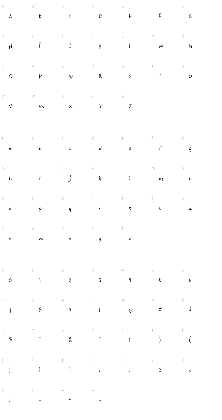 Character Map Mouthful of beer Font