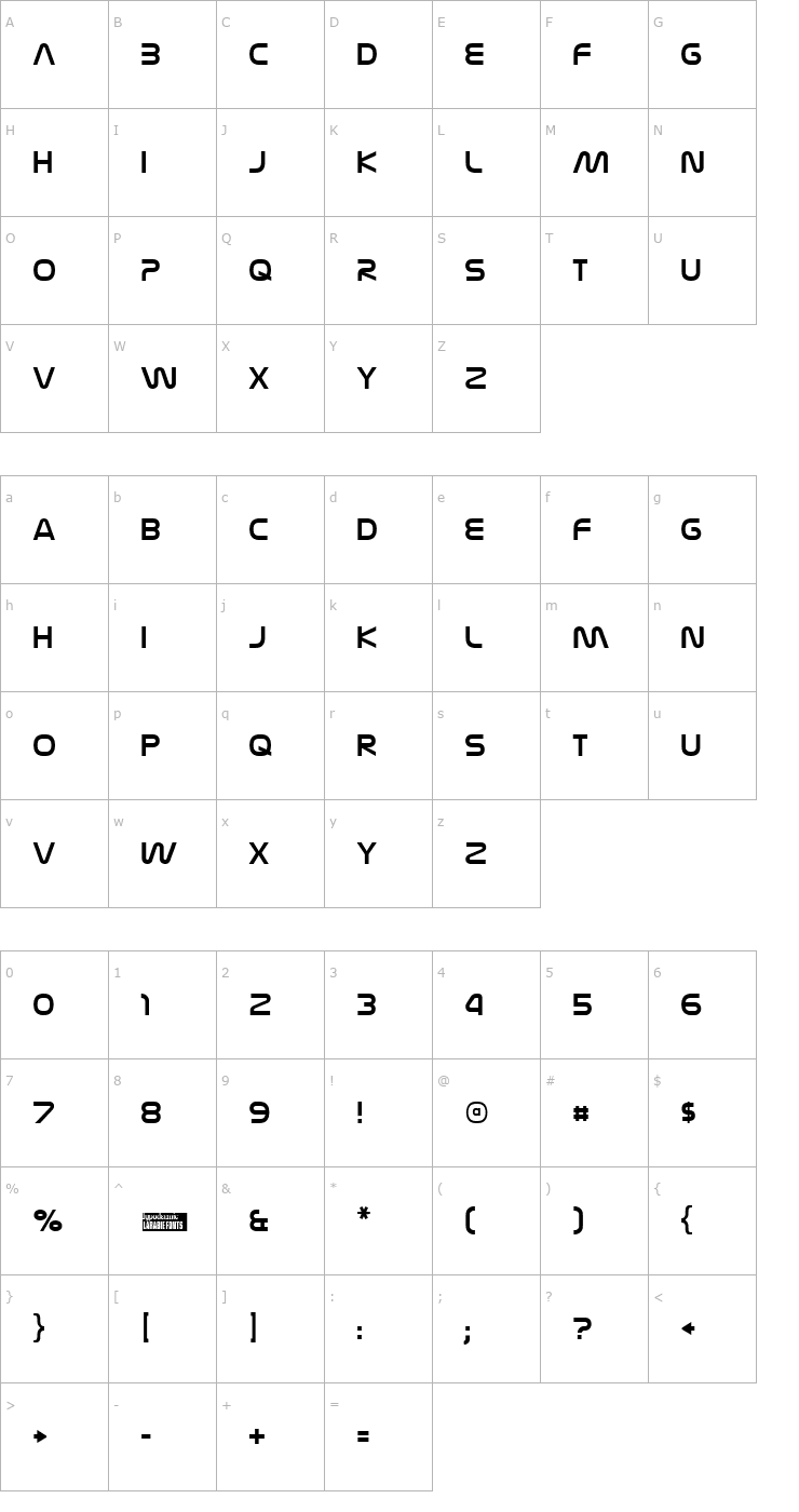 Character Map Nasalization Font