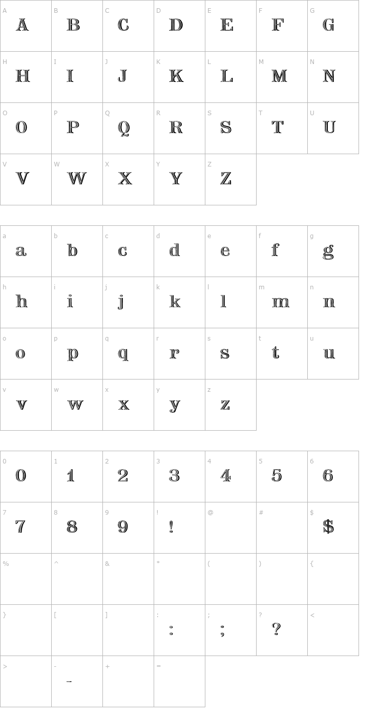 Character Map Nauert Wd Plain Font