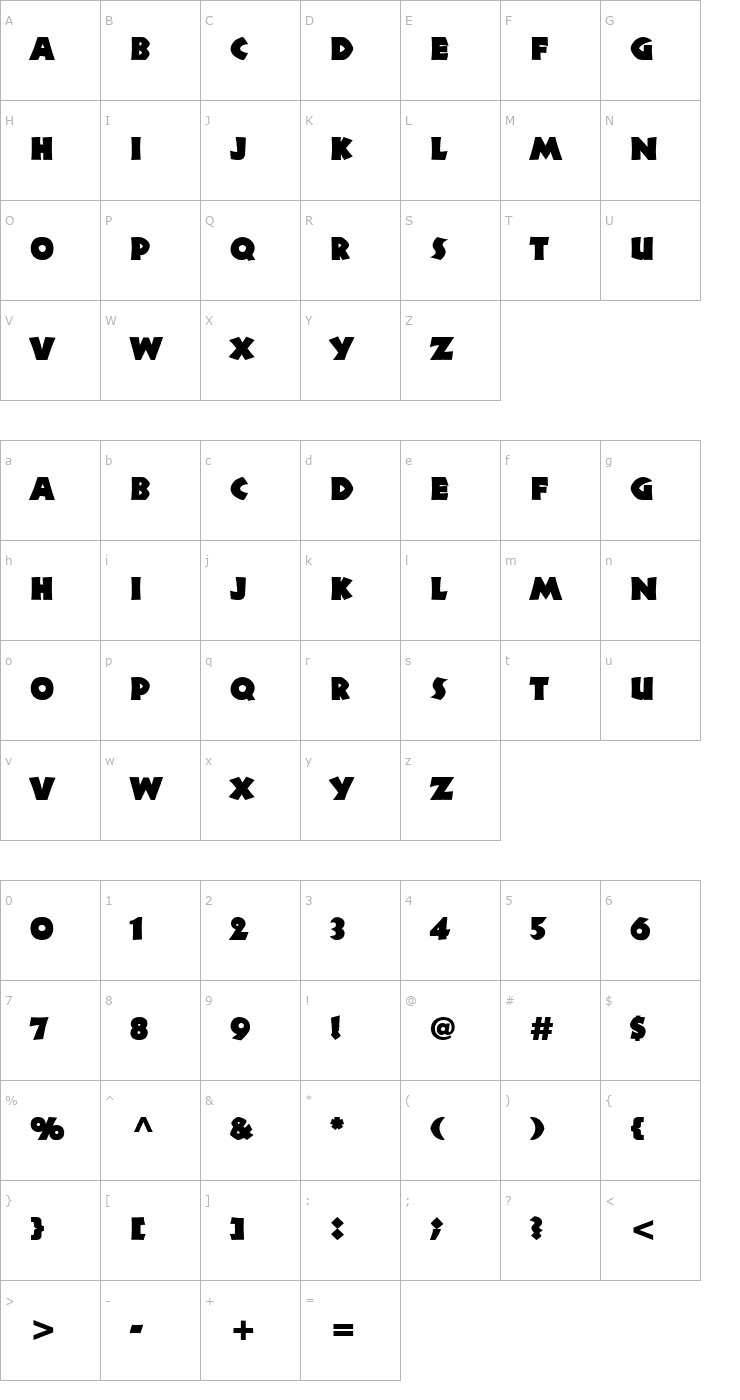 Character Map Neuland Font