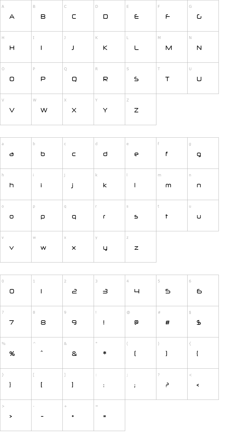 Character Map Neuropol X Cnd Font