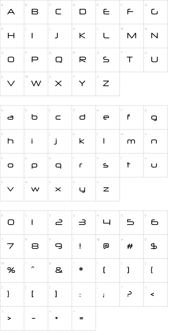 Character Map Neuropol X Font