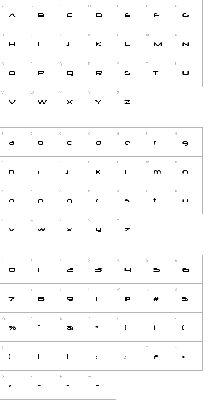 Character Map Neuropol X Xp Bold Font