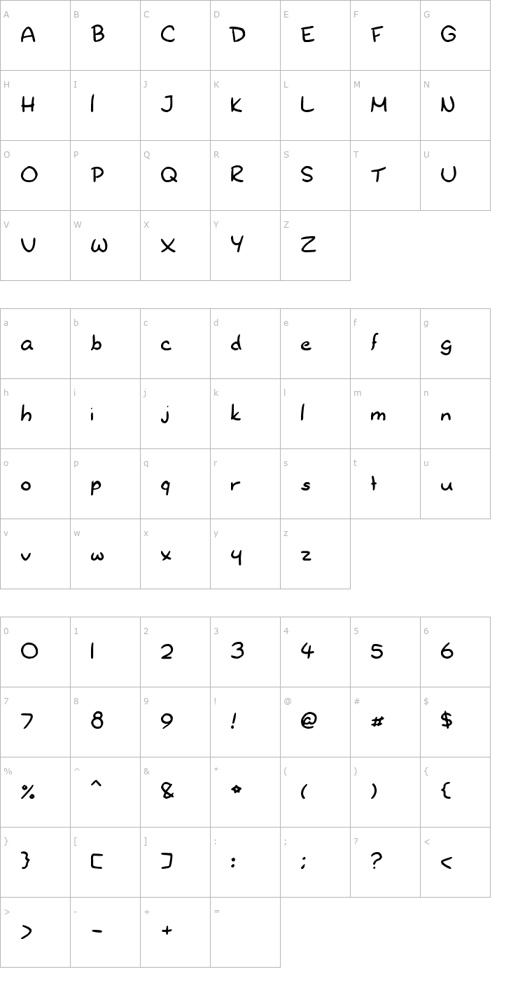 Character Map New Dr. Yoshiabibi Font