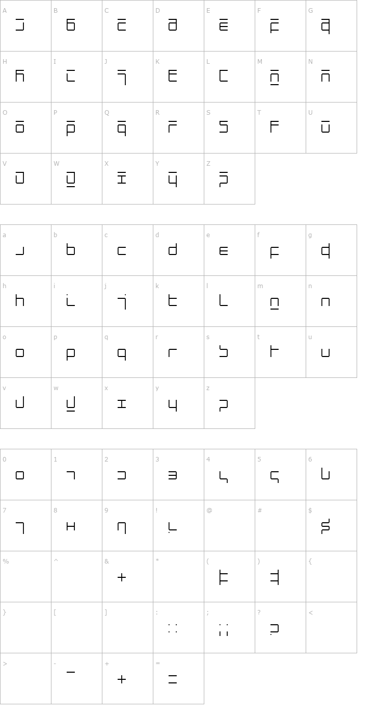 Character Map NewAlphabetOne Font