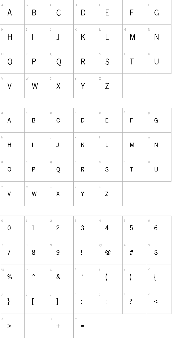 Character Map NewsGotDCDReg Font