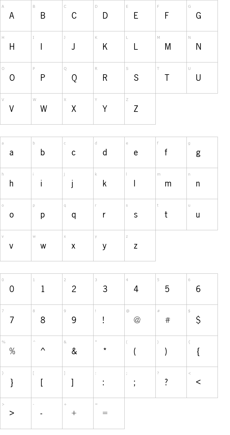 Character Map NewsGotNo2T Font