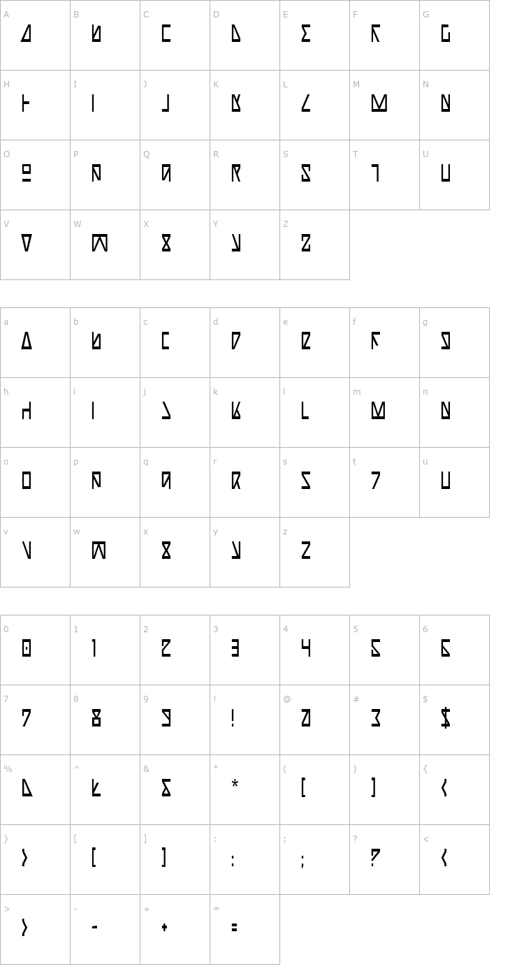 Character Map Nick Turbo Condensed Font