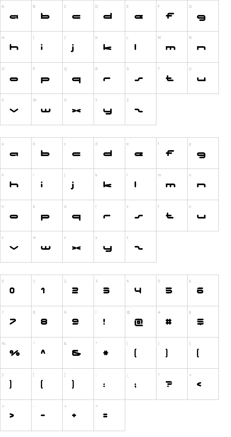 Character Map No Clocks Font