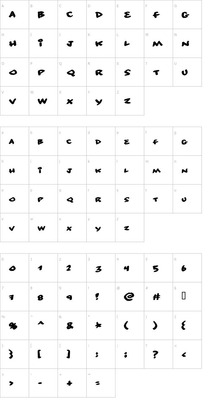 Character Map No consequence Font