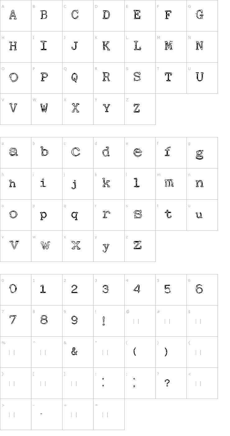 Character Map NonLinear-Open Font