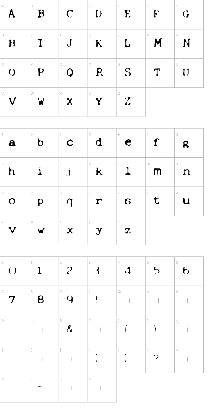 Character Map NonLinear-Solid Font