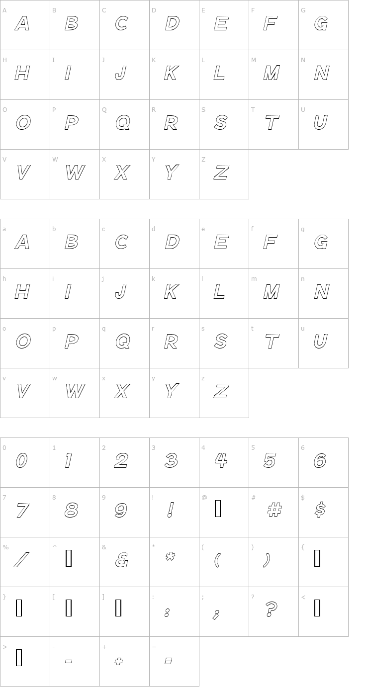 Character Map Notation Bold Italic Open JL Font