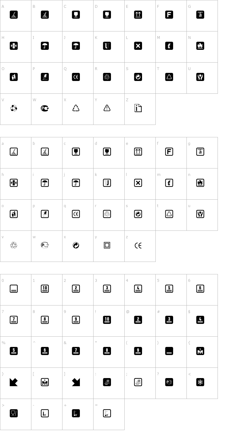 Character Map Notice Std Font