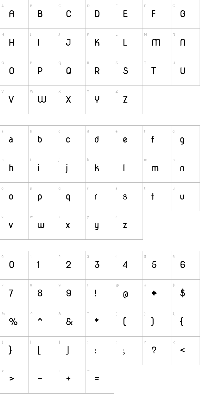 Character Map Nova Round Font