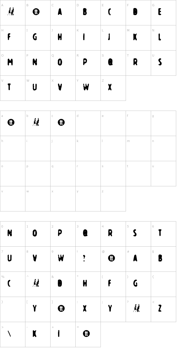 Character Map Novocaine Font