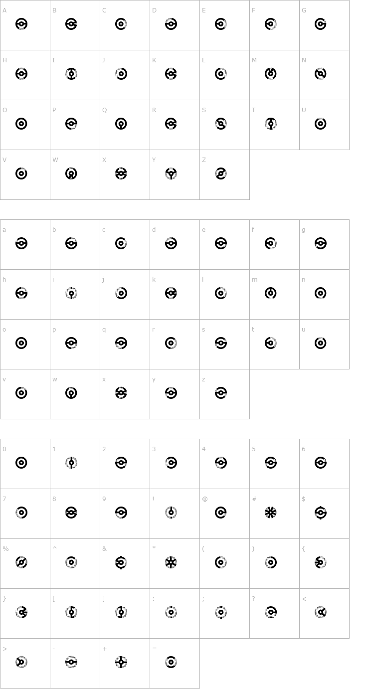 Character Map Nucleus BRK Font