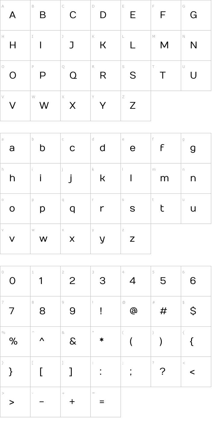 Character Map Numans Font