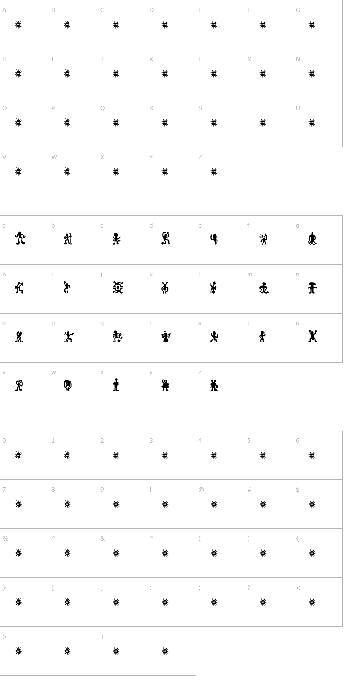 Character Map Number One Font