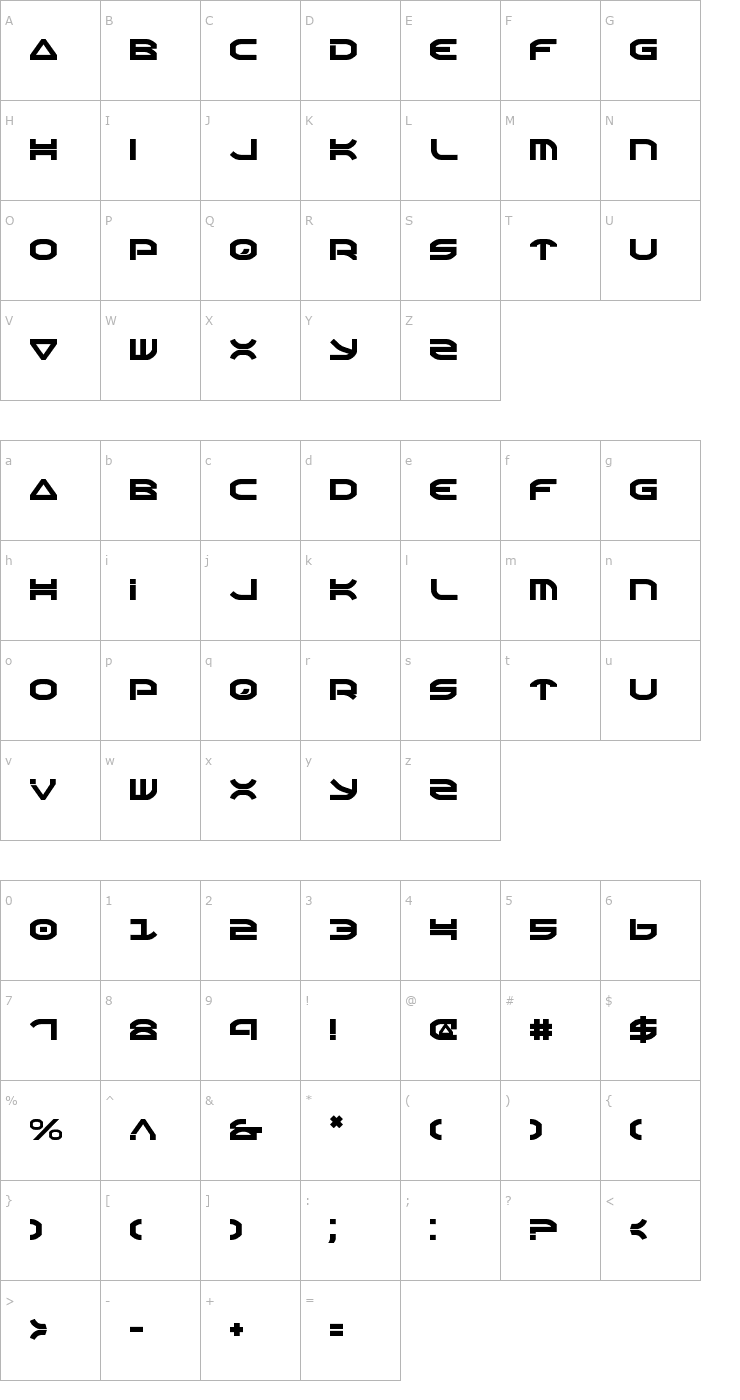 Character Map Oberon Font