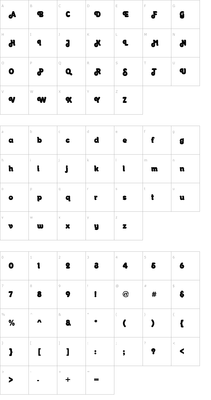 Character Map Octothorpe Regular Font