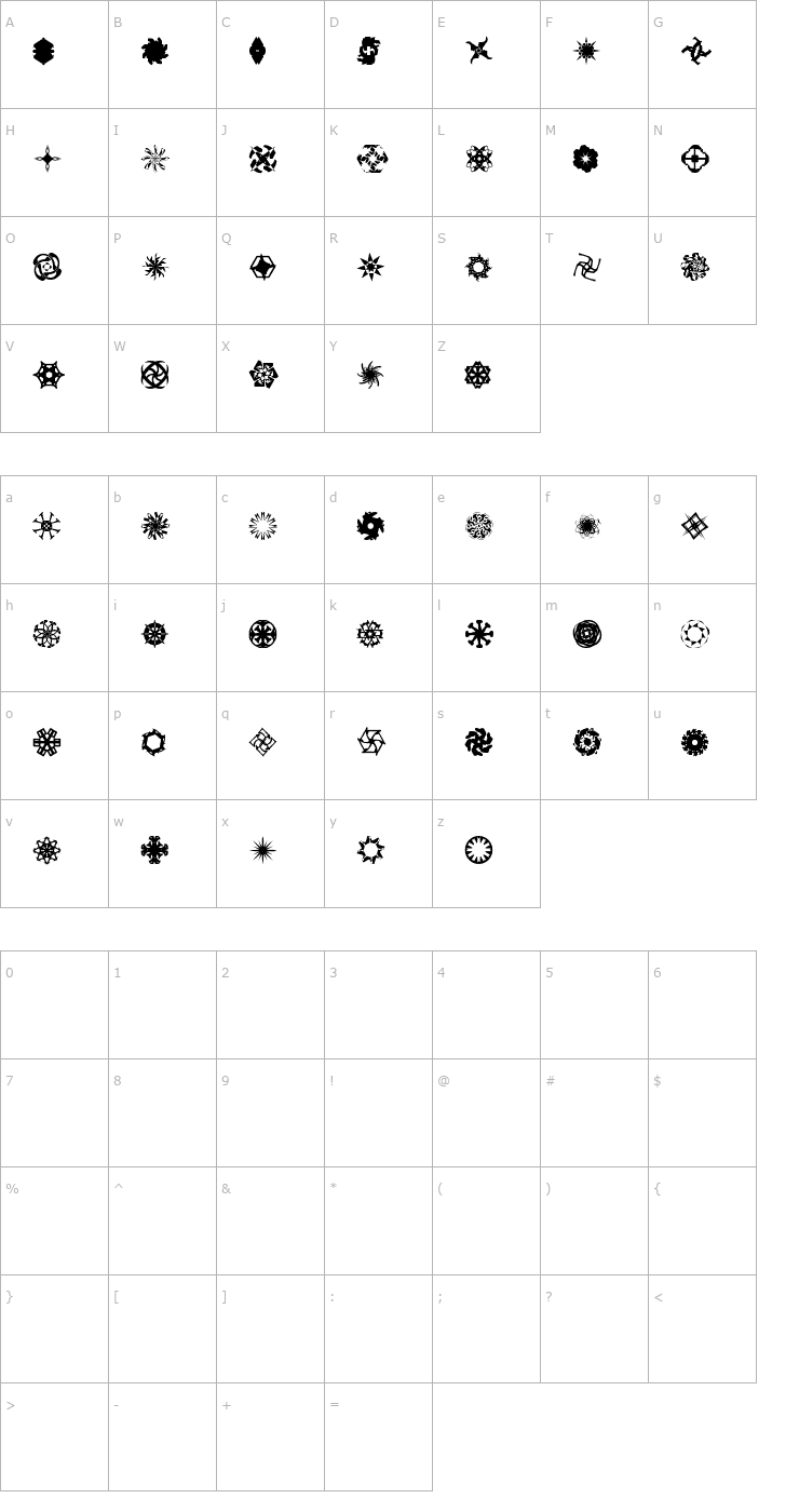 Character Map OddBats Font