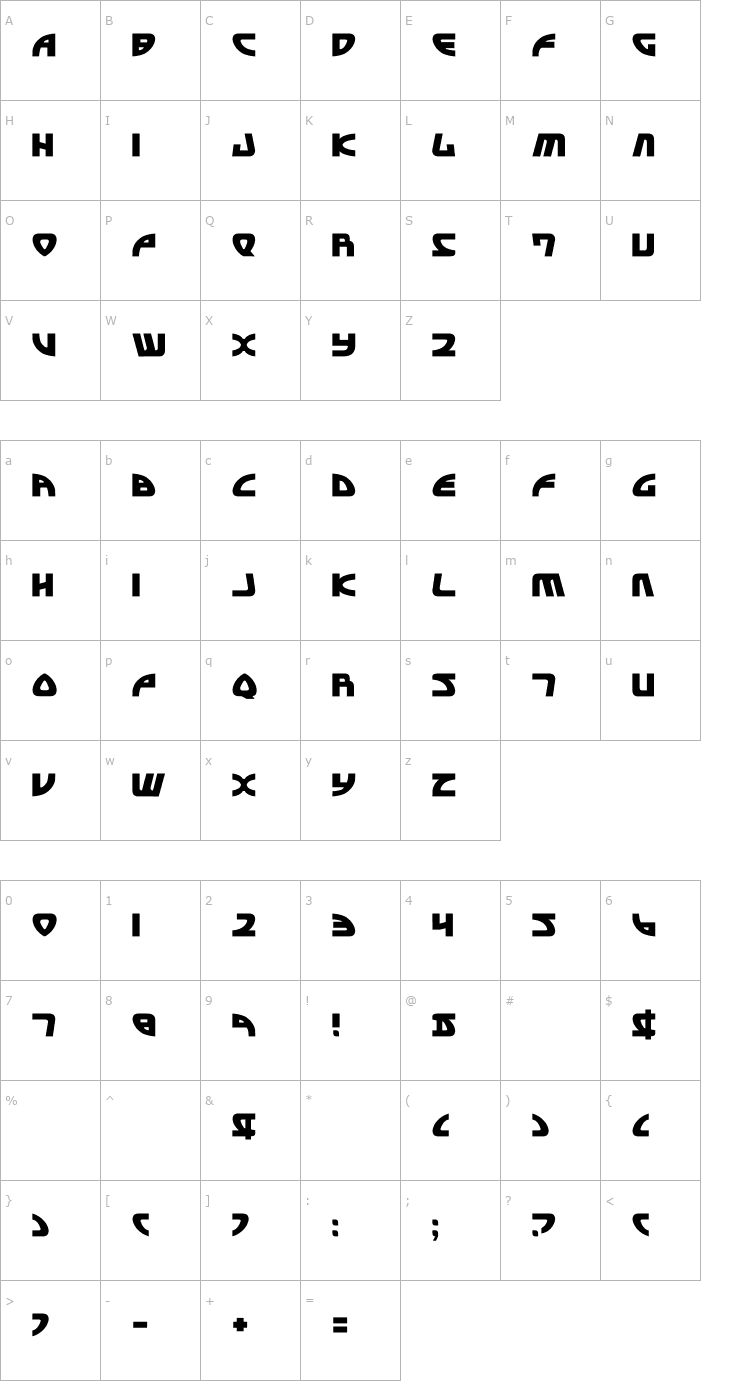 Character Map Officer Domenic Font