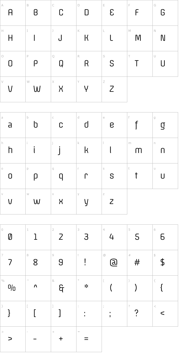 Character Map Offside Font